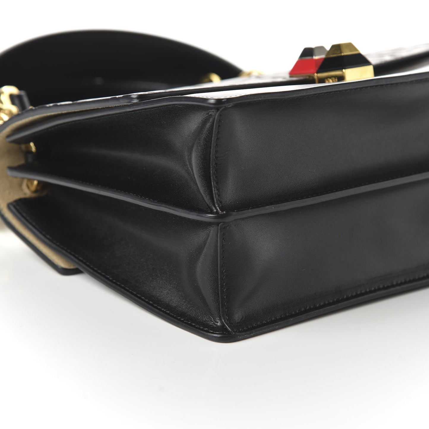 Vitello Liberty Bi-Color FF 1974 Embossed Kan I Shoulder Bag Black Maya