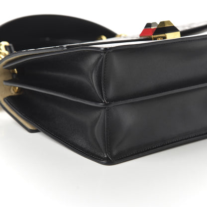 Fendi Vitello Liberty Bi-Color FF 1974 Embossed Kan I Shoulder Bag Black Maya 7 of 11