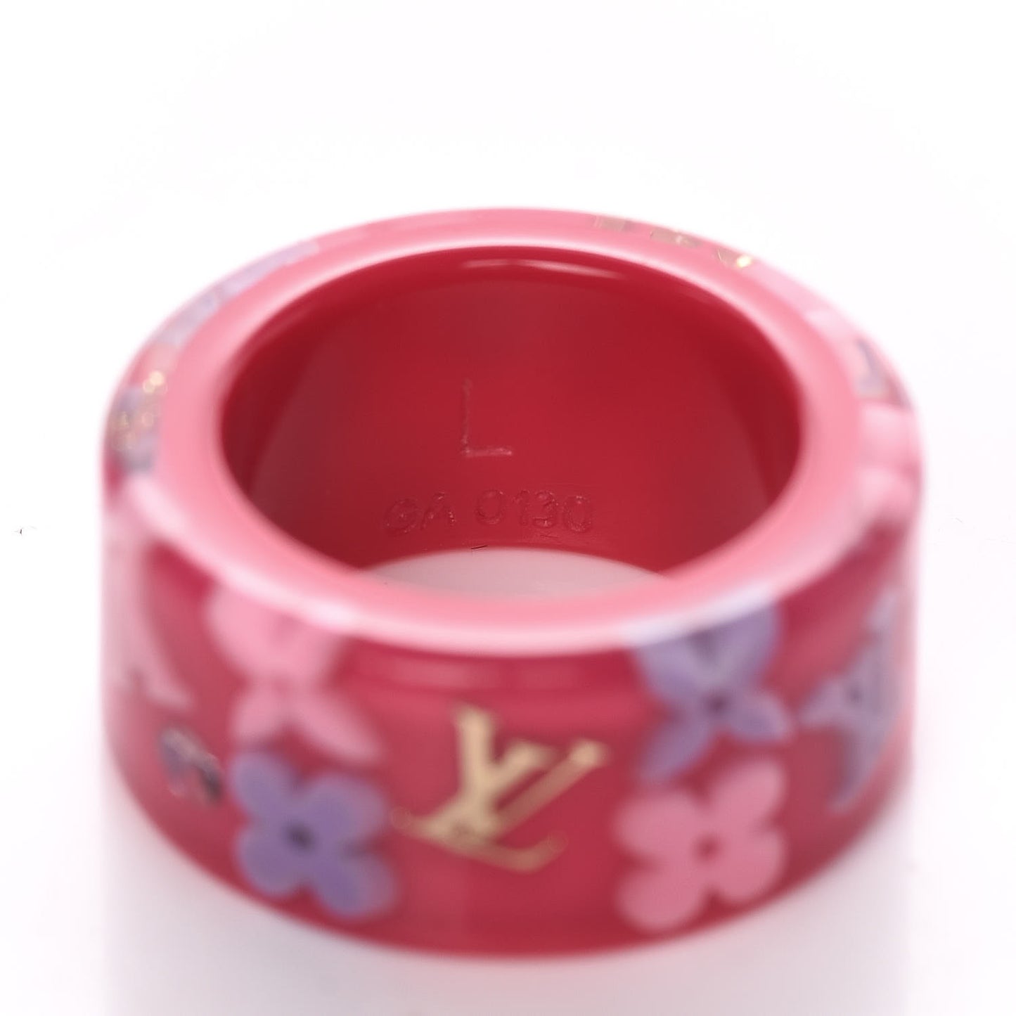 Resin Monogram Farandole Ring L Framboise