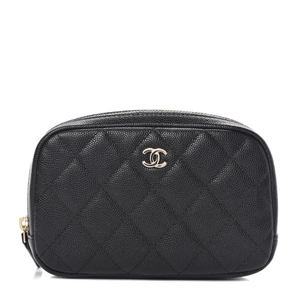 Chanel Caviar Quilted Small Curvy Pouch Cosmetic Case Black 1 of 8