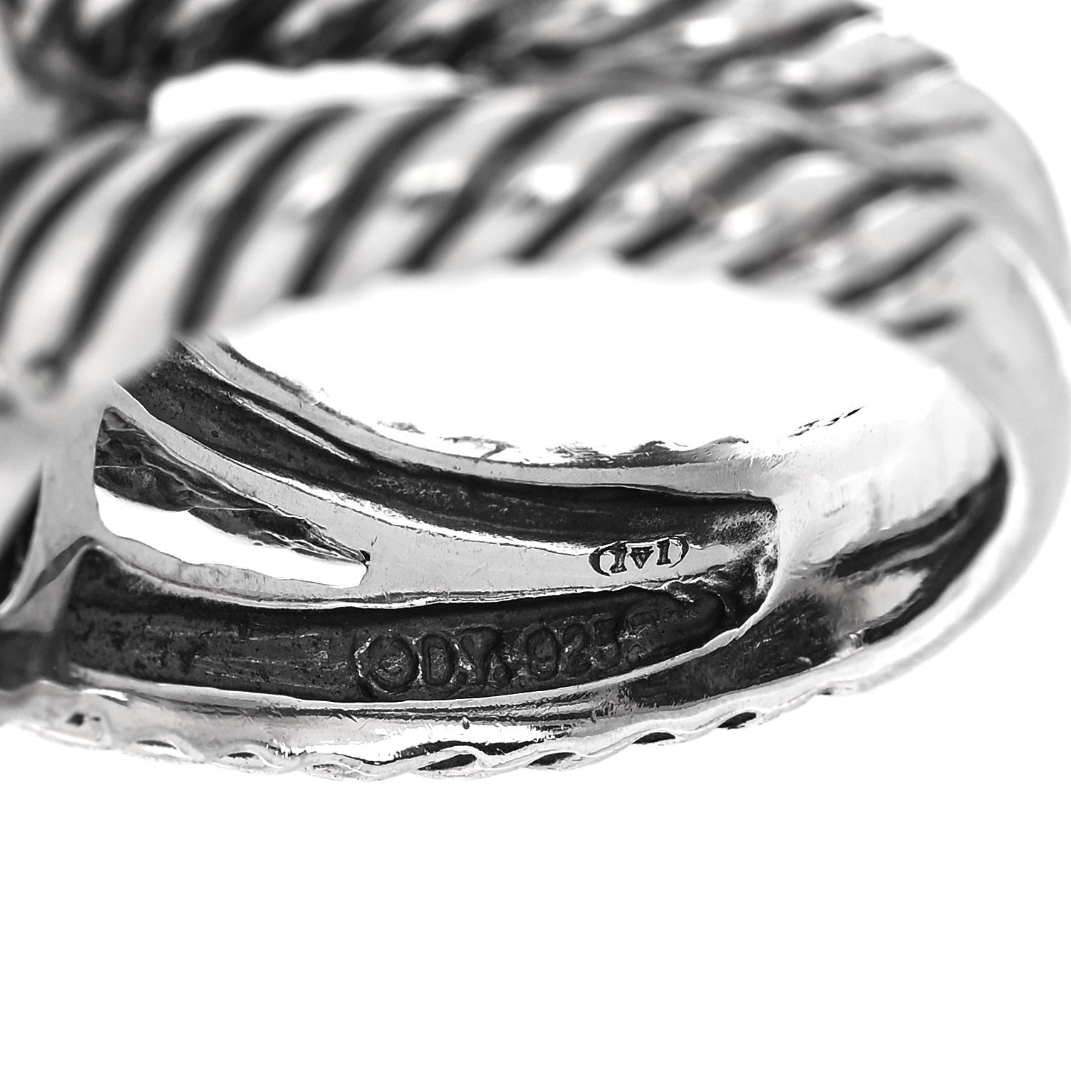 David Yurman Sterling Silver Diamond 11mm Albion Pave Ring 54 7 5 of 5