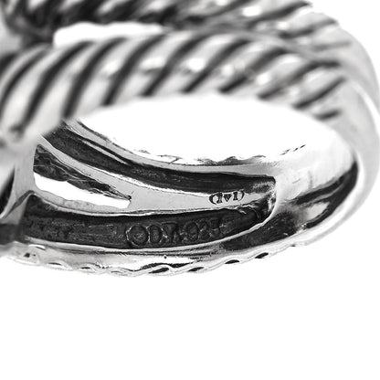 David Yurman Sterling Silver Diamond 11mm Albion Pave Ring 54 7 5 of 5