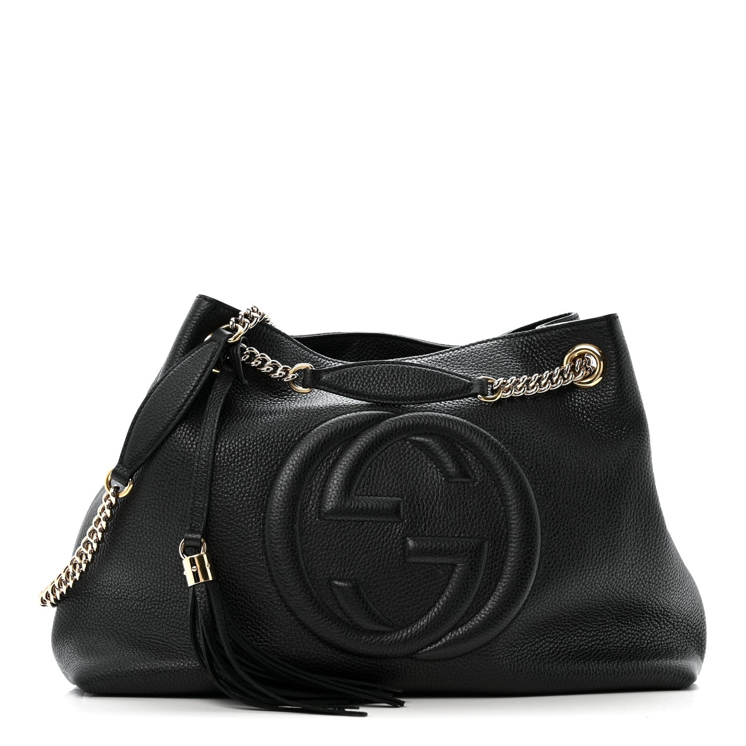 Gucci Pebbled Calfskin Medium Soho Chain Shoulder Bag Black 1 of 13