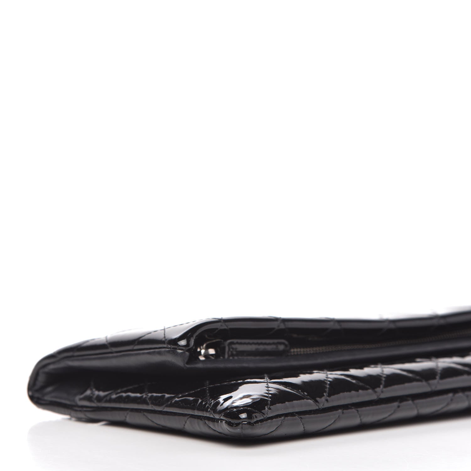 Chanel Patent Calfskin Quilted Beauty CC Clutch Black 6 of 11