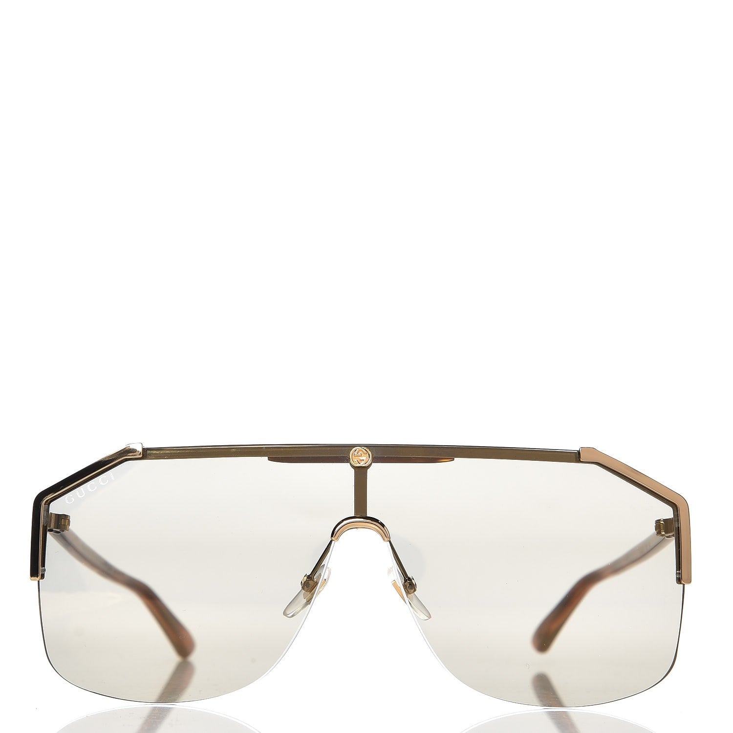 Gucci Rimless GG0291/S Sunglasses Gold Havana 2 of 6