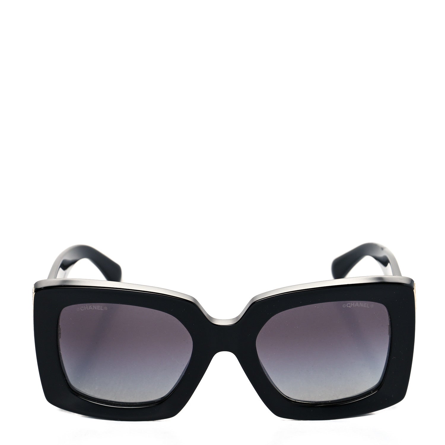 Chanel Acetate Rectangle Sunglasses 5435 Black 2 of 7