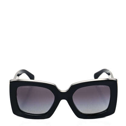 Chanel Acetate Rectangle Sunglasses 5435 Black 2 of 7