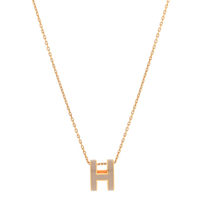 Hermes Lacquered Gold Pop H Pendant Necklace Marron Glace 1 of 7