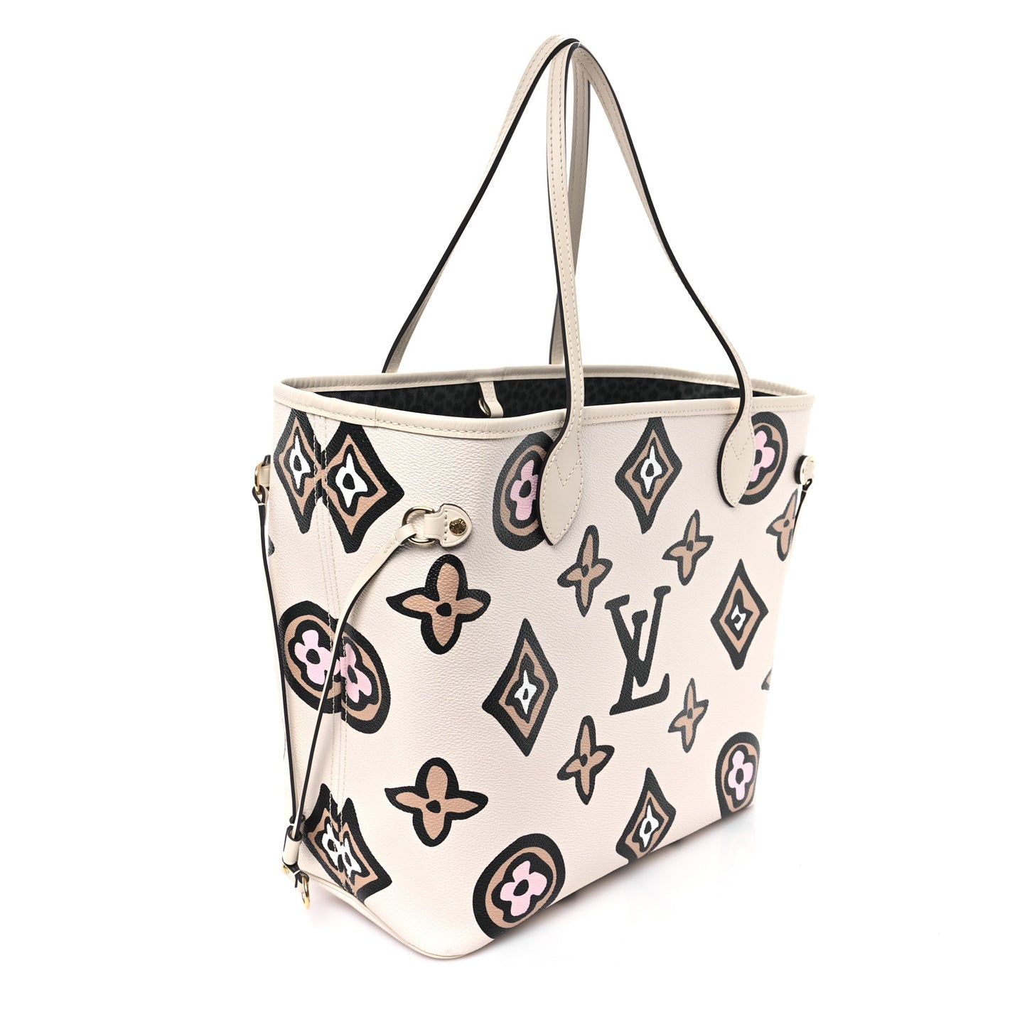 Monogram Giant Wild at Heart Neverfull MM Creme