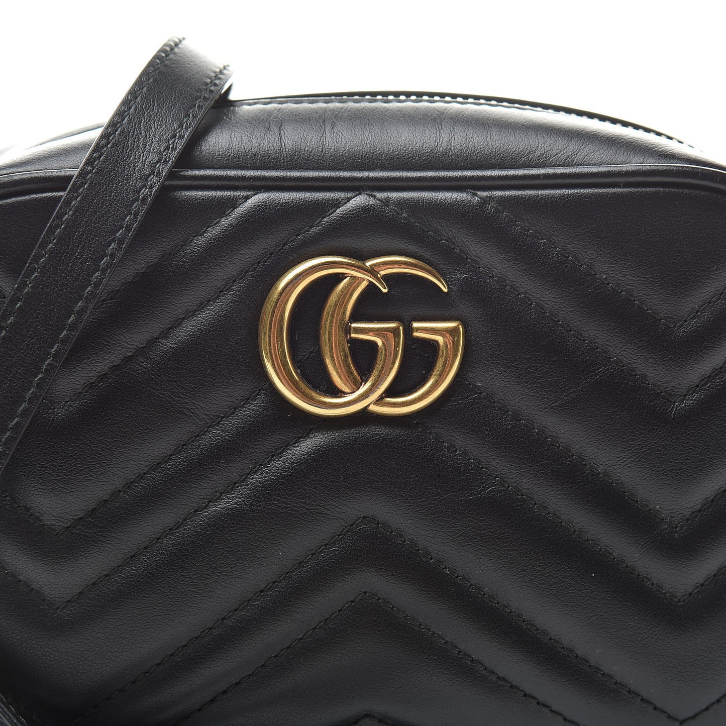 Calfskin Matelasse Mini GG Marmont Chain Shoulder Bag Black