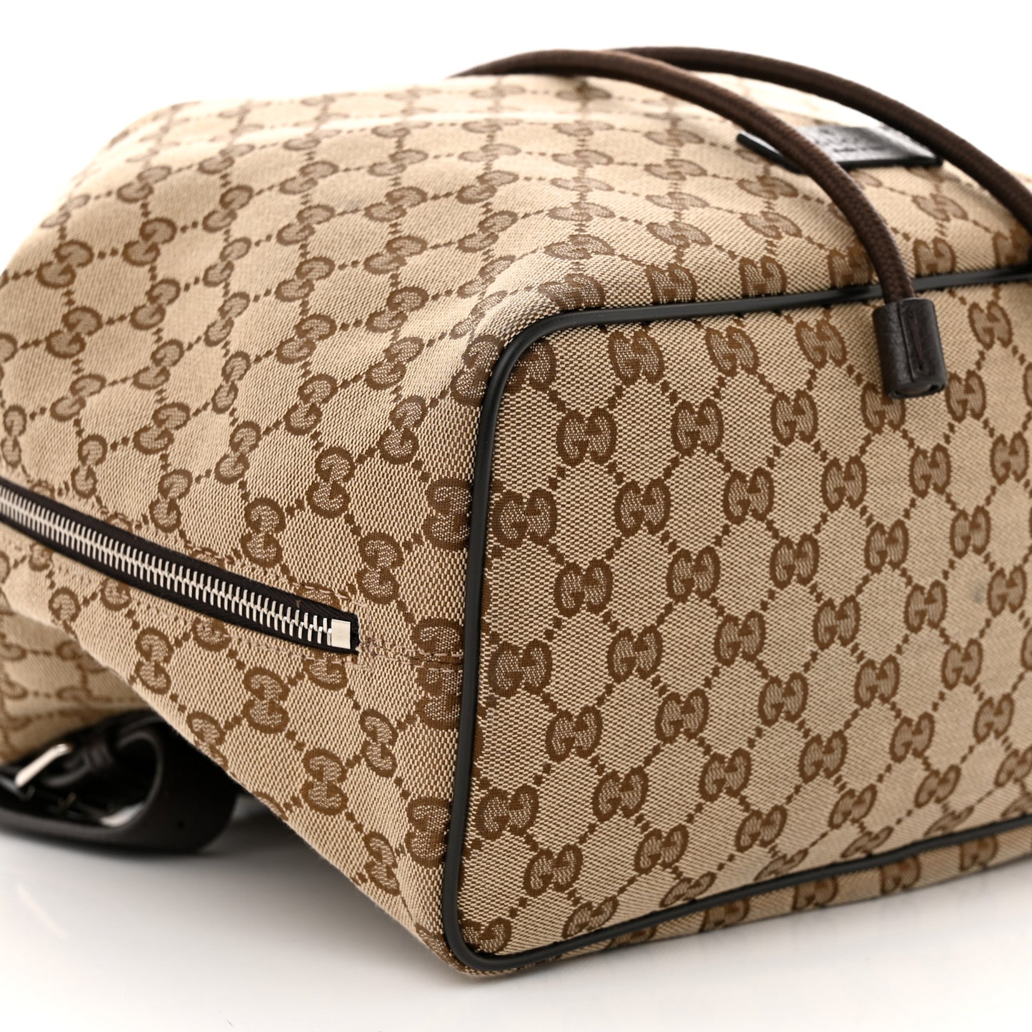 Monogram Dollar Calfskin O Drawstring Backpack Beige Ebony Testa di Moro Dark Chocolate