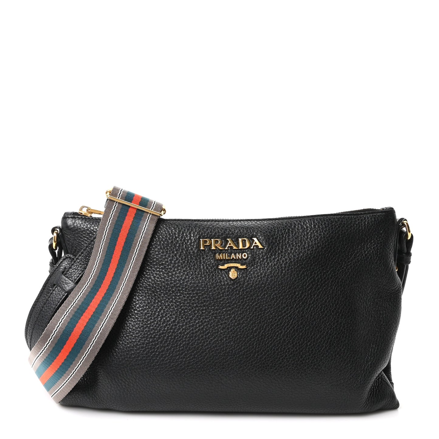Vitello Daino Crossbody Bag Black