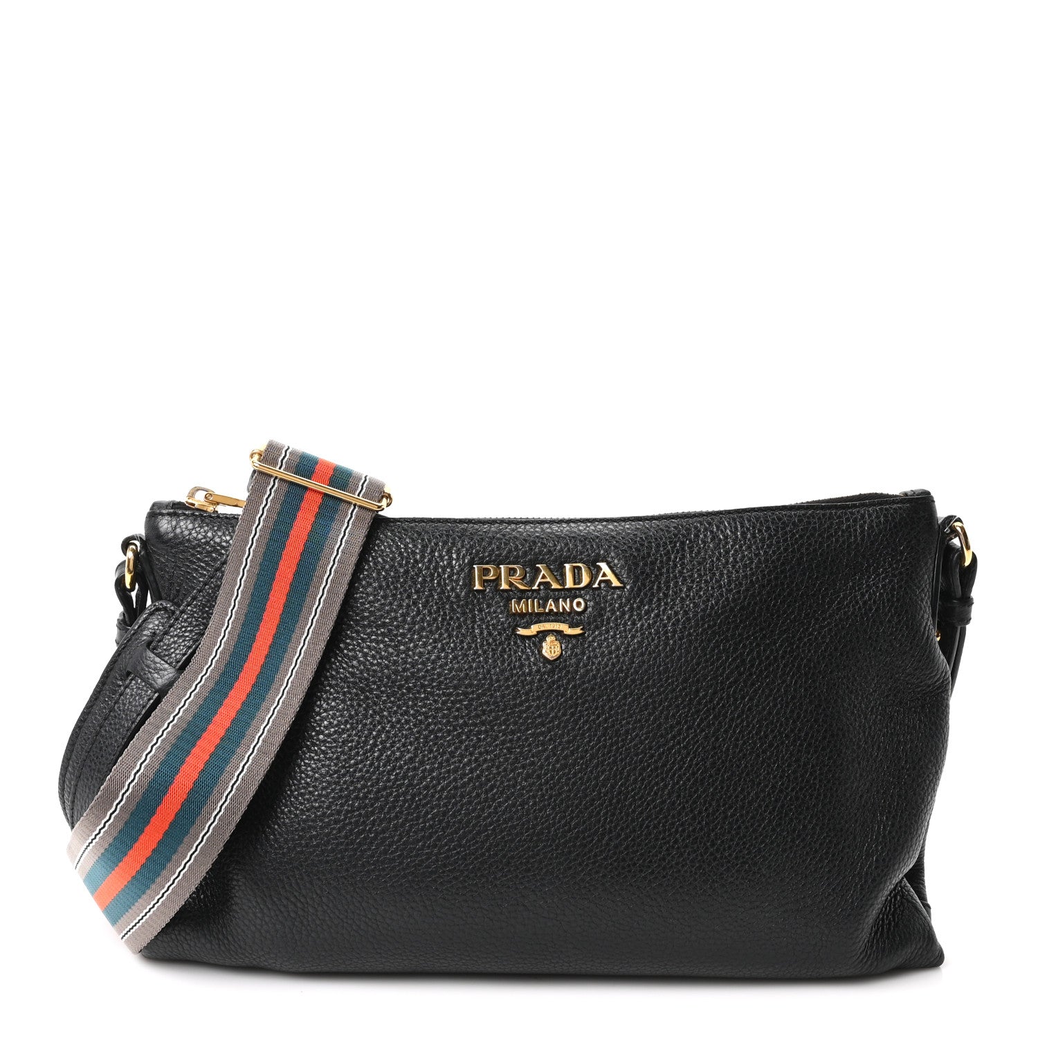 Prada Vitello Daino Crossbody Bag Black 1 of 9