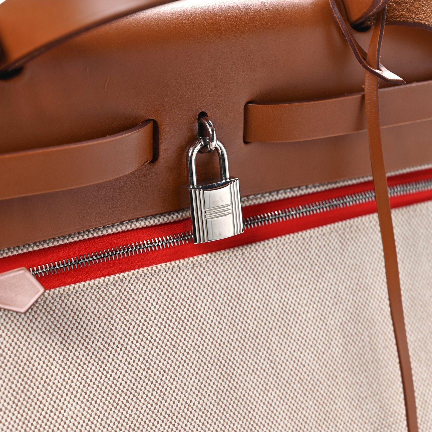 Toile H Berline Vache Hunter Herbag Zip 31 PM Naturel Rouge H