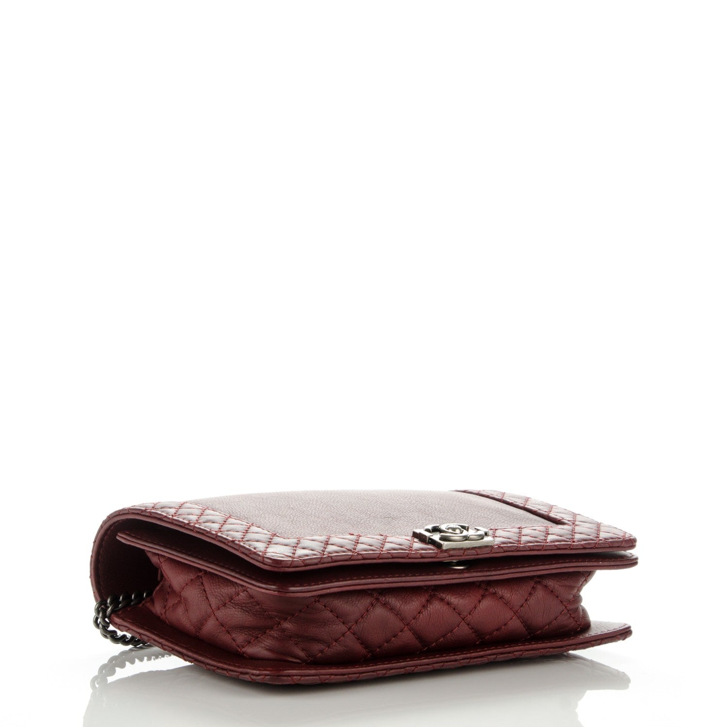Chanel Calfskin Small Boy Reverso Flap Dark Red 4 of 7