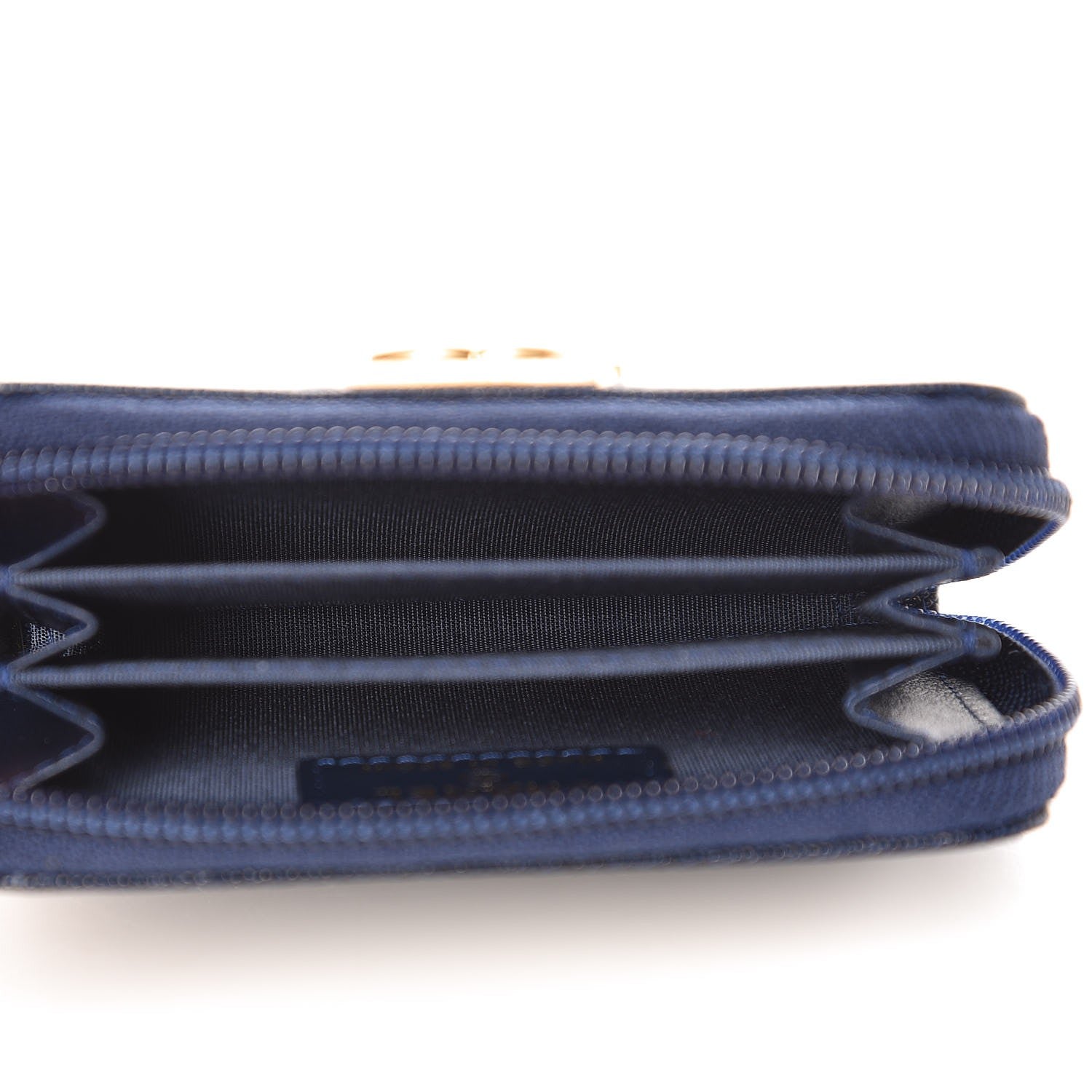 Chanel Caviar Quilted Boy Zip Around Coin Purse Wallet Dark Blue 5 of 8