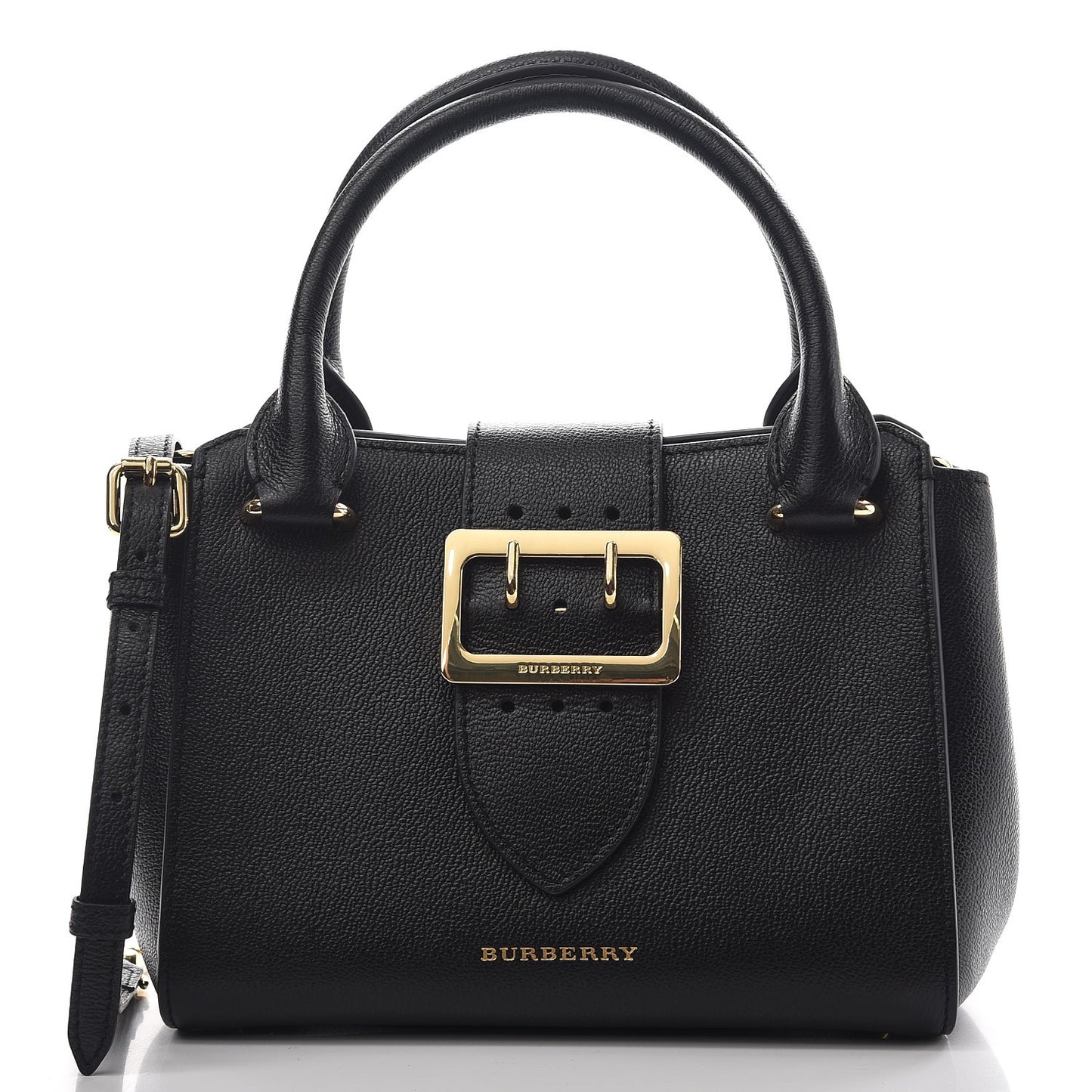 Soft Grain Calfskin Small Buckle Tote Black