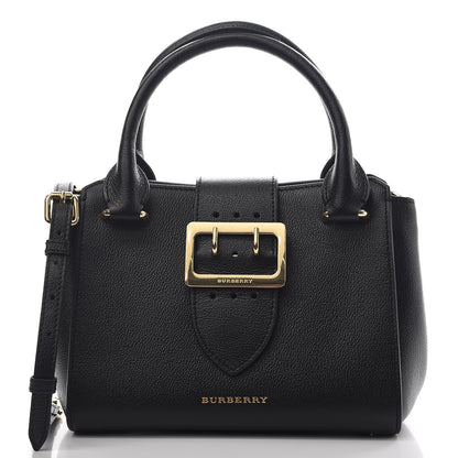 Burberry Soft Grain Calfskin Small Buckle Tote Black 5 of 14