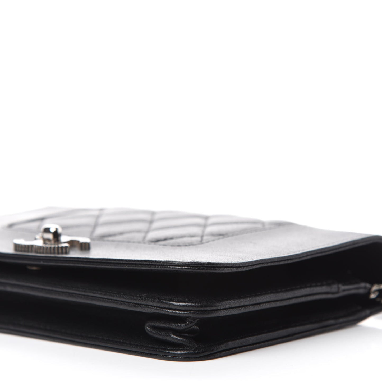 Sheepskin Quilted Mademoiselle Vintage Wallet On Chain WOC Black