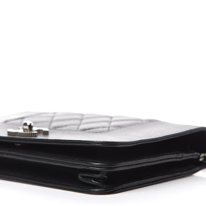 Chanel Sheepskin Quilted Mademoiselle Vintage Wallet On Chain WOC Black 7 of 14
