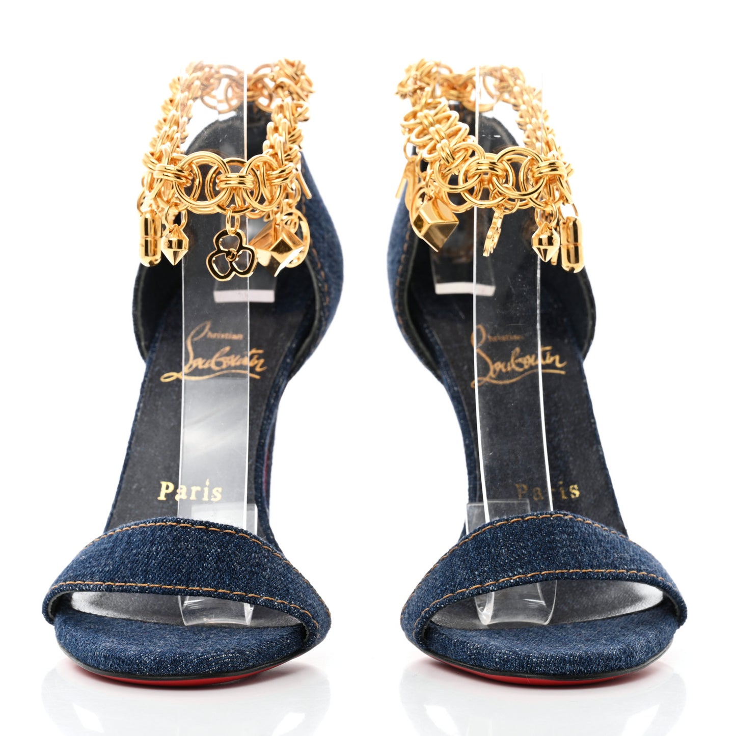 Denim Gourmi 100 Sandals 36 Blue Gold