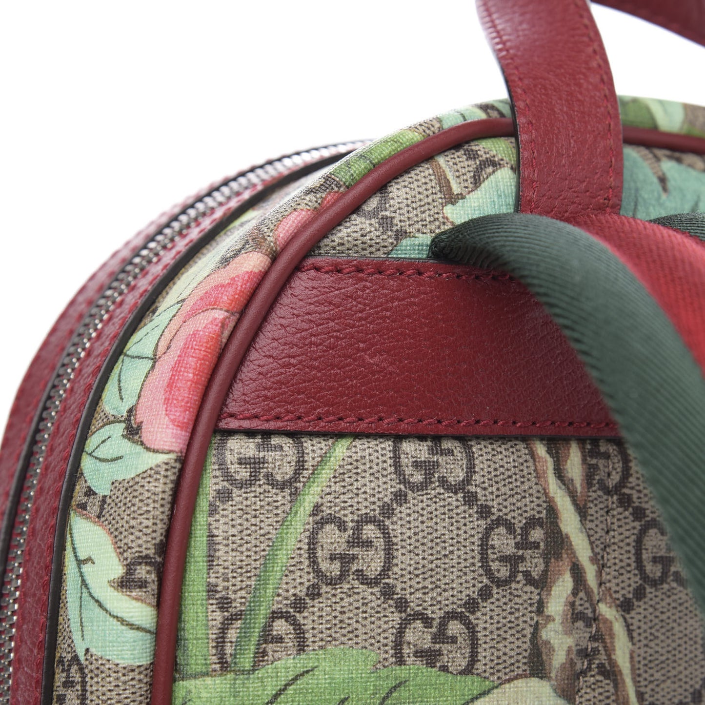 GG Supreme Monogram Tian Web Small Day Backpack Beige Multicolor Red