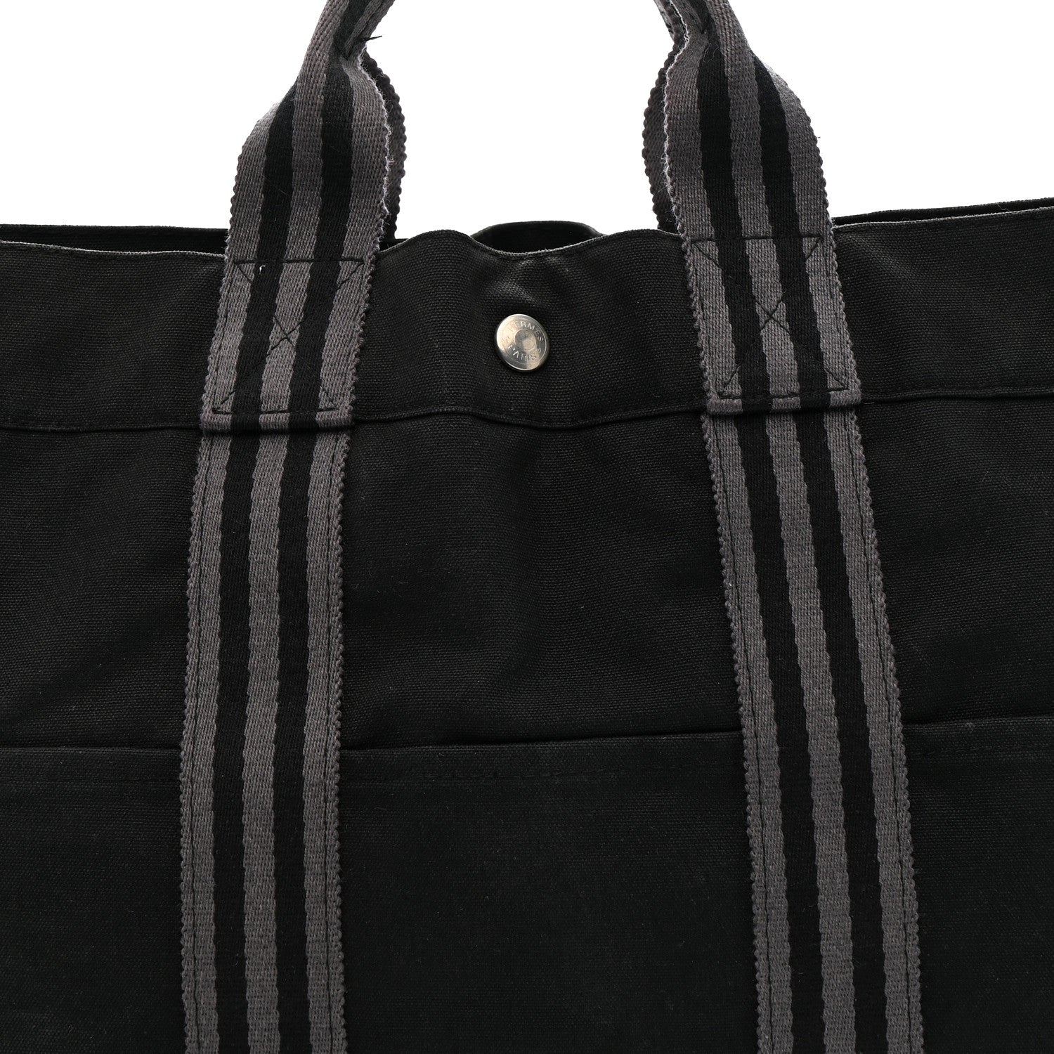 Hermes Canvas Herline MM Tote Black 7 of 12