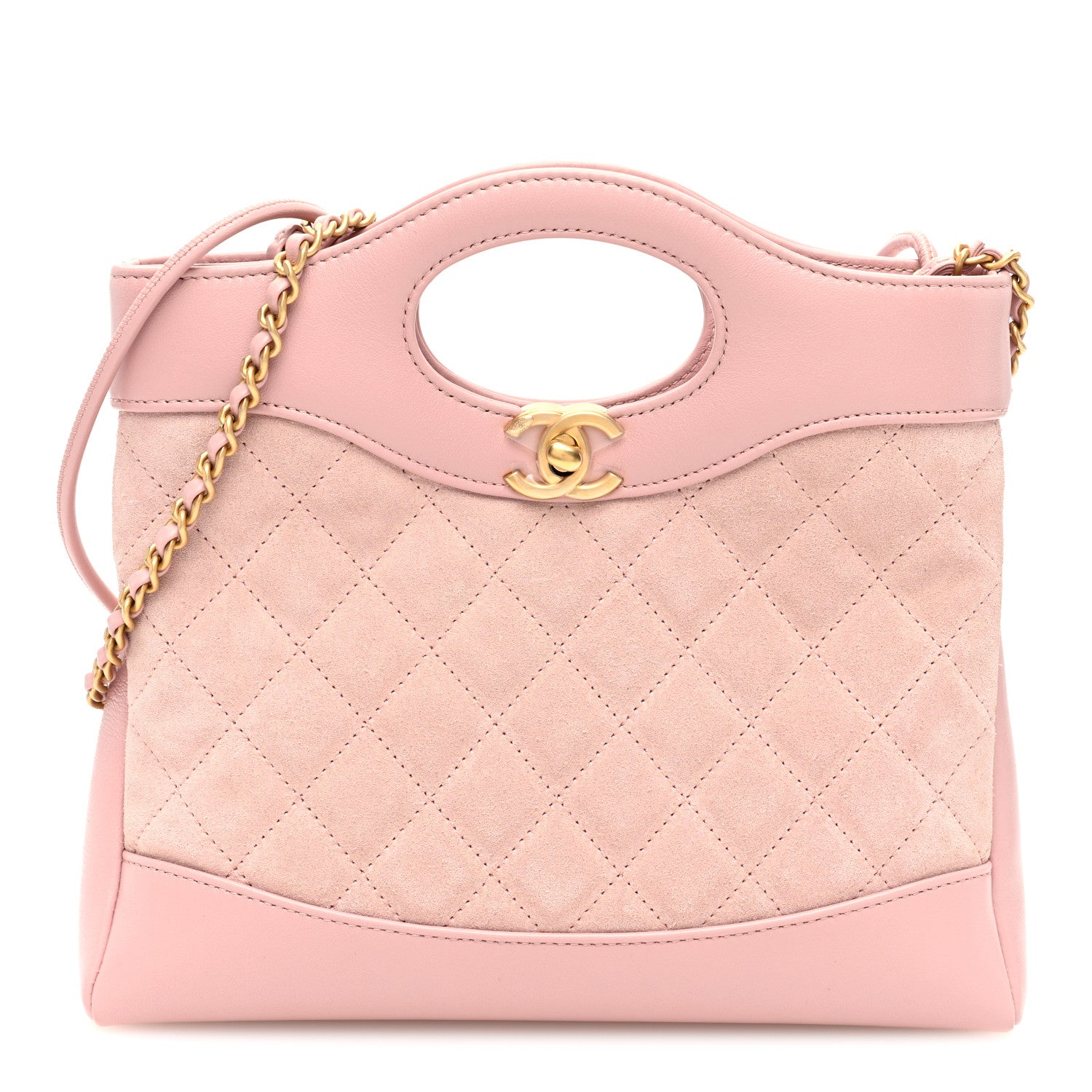 Chanel Calfskin Suede Quilted Mini 31 Shopping Bag Light Pink 1 of 10
