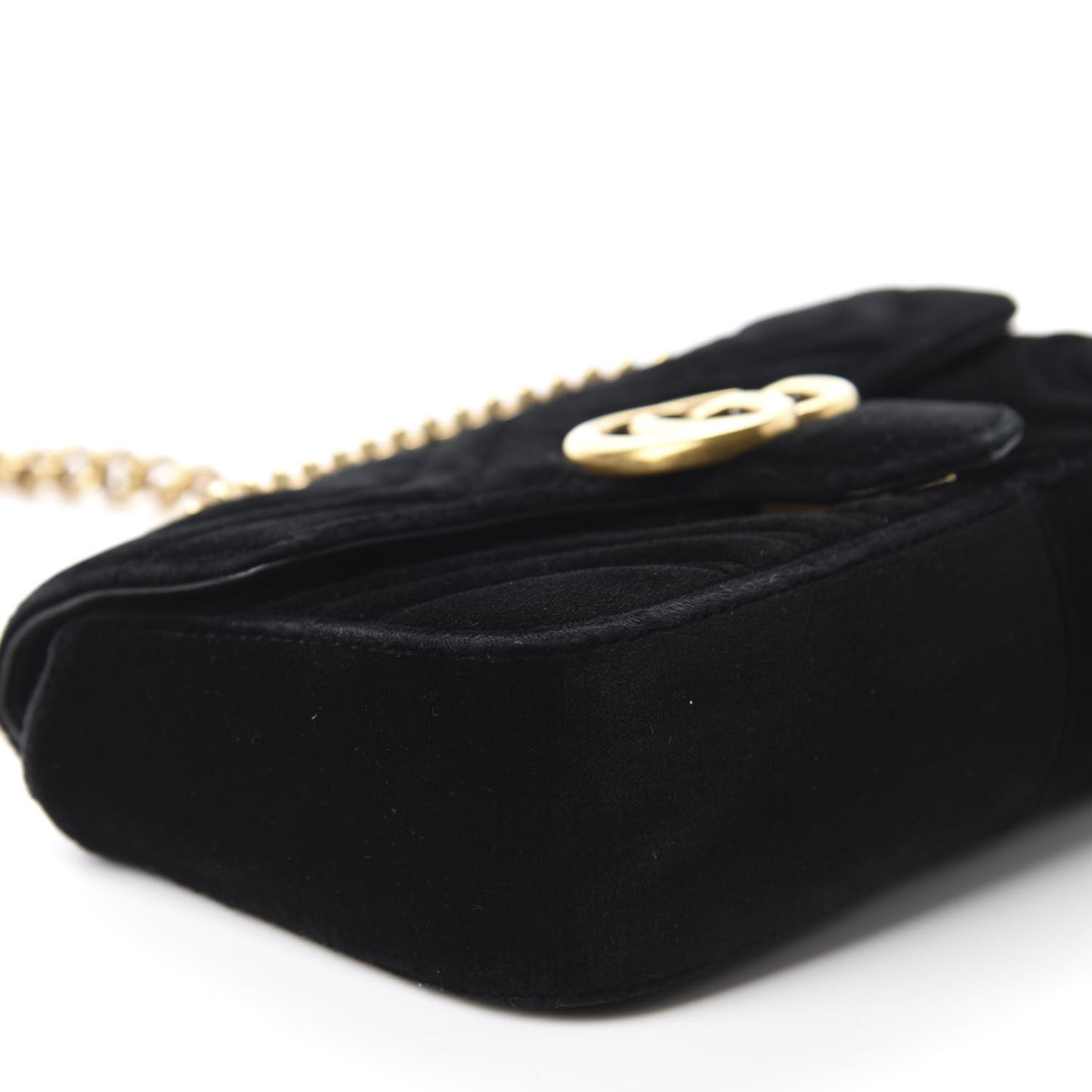 Velvet Matelasse Mini GG Marmont Shoulder Bag Black
