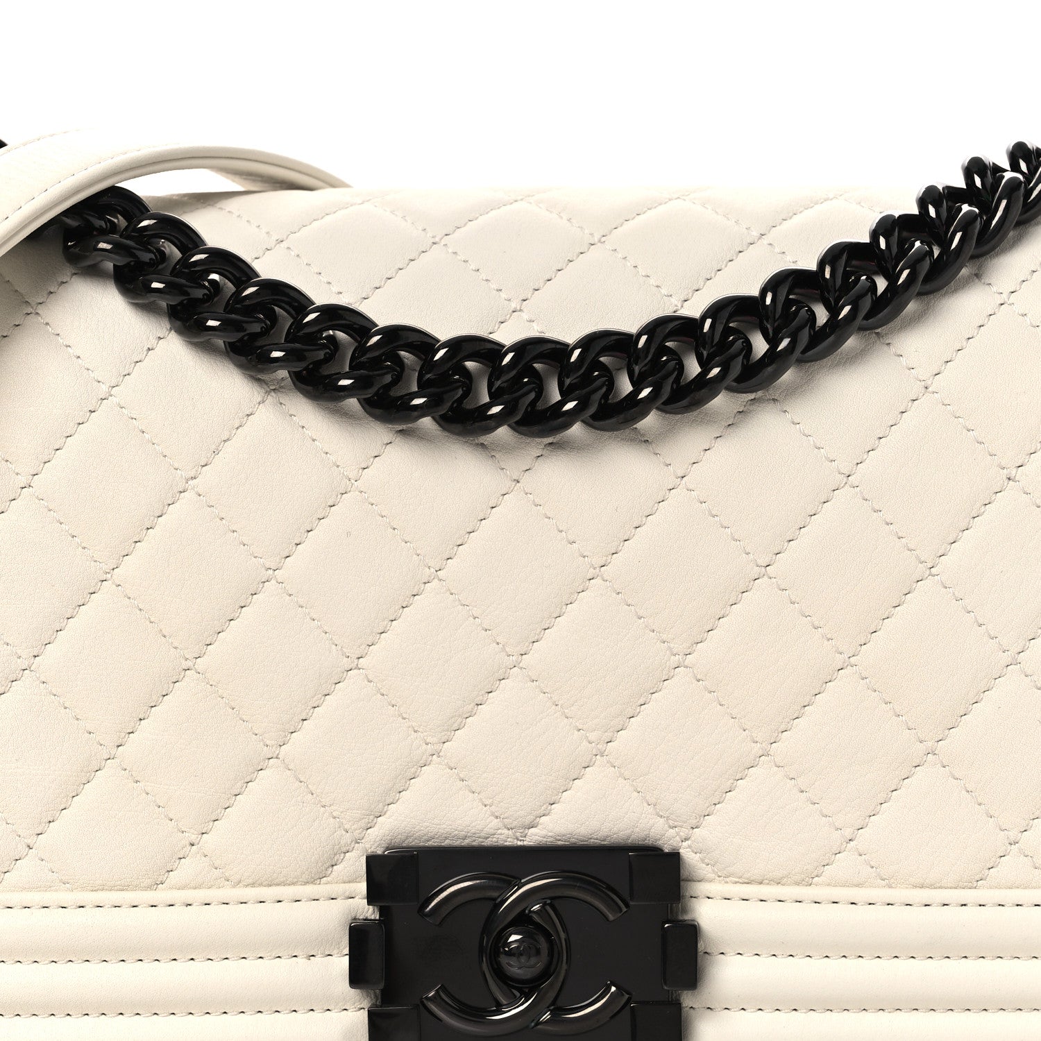 Chanel Calfskin Quilted Medium Boy Flap White 8 of 12