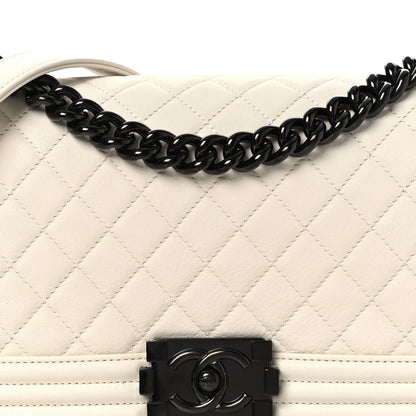 Chanel Calfskin Quilted Medium Boy Flap White 8 of 12