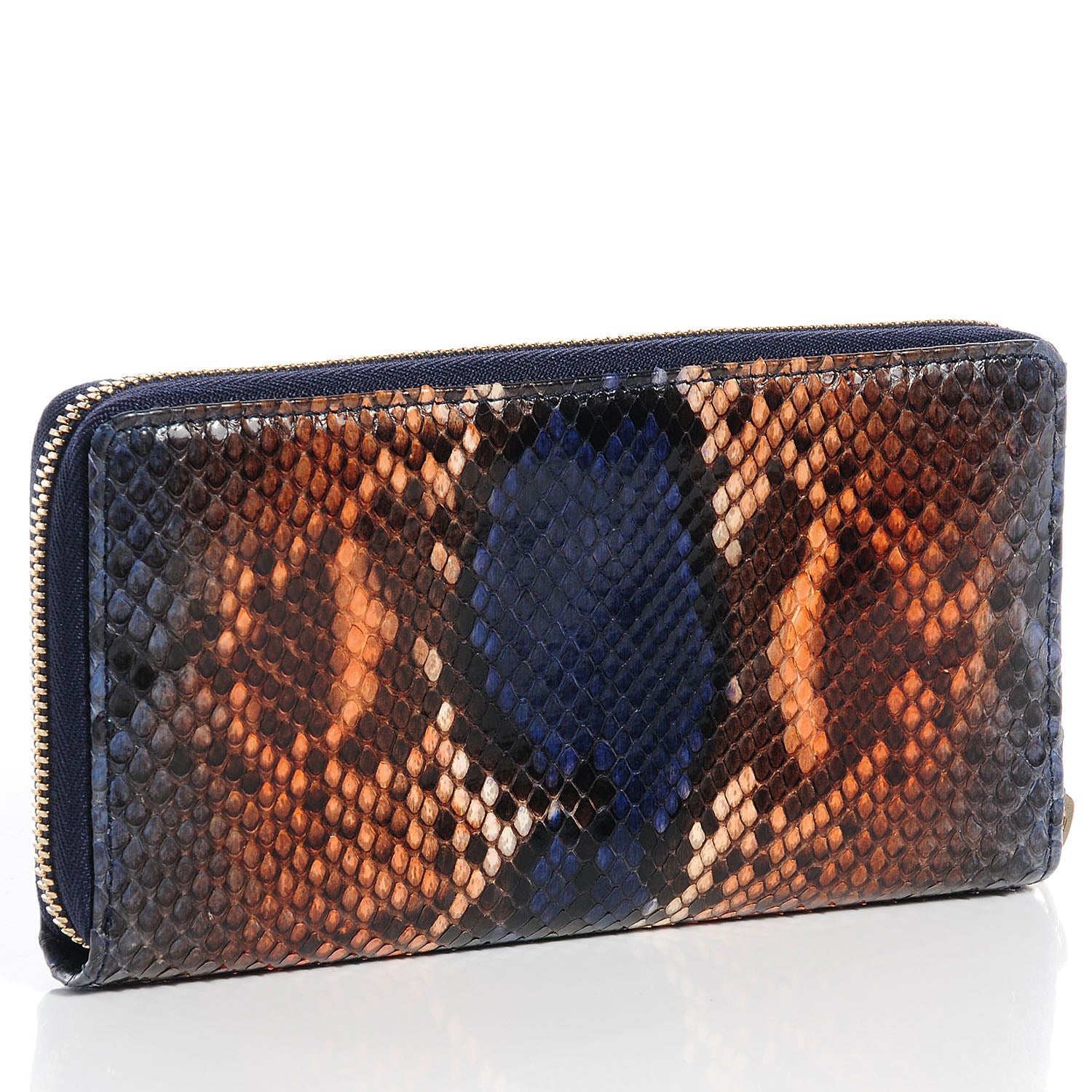 Gucci Python Soho Zip Around Wallet Blue Sienna 3 of 7