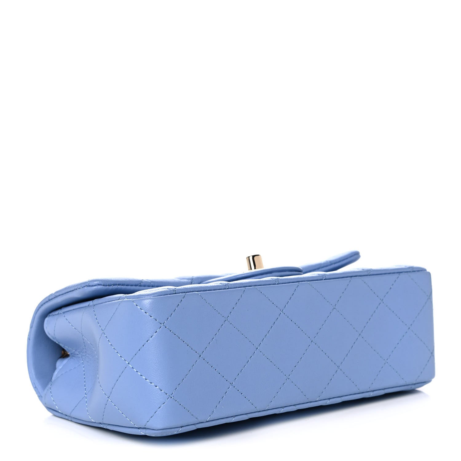Chanel Lambskin Quilted Mini Rectangular Flap Light Blue 4 of 12