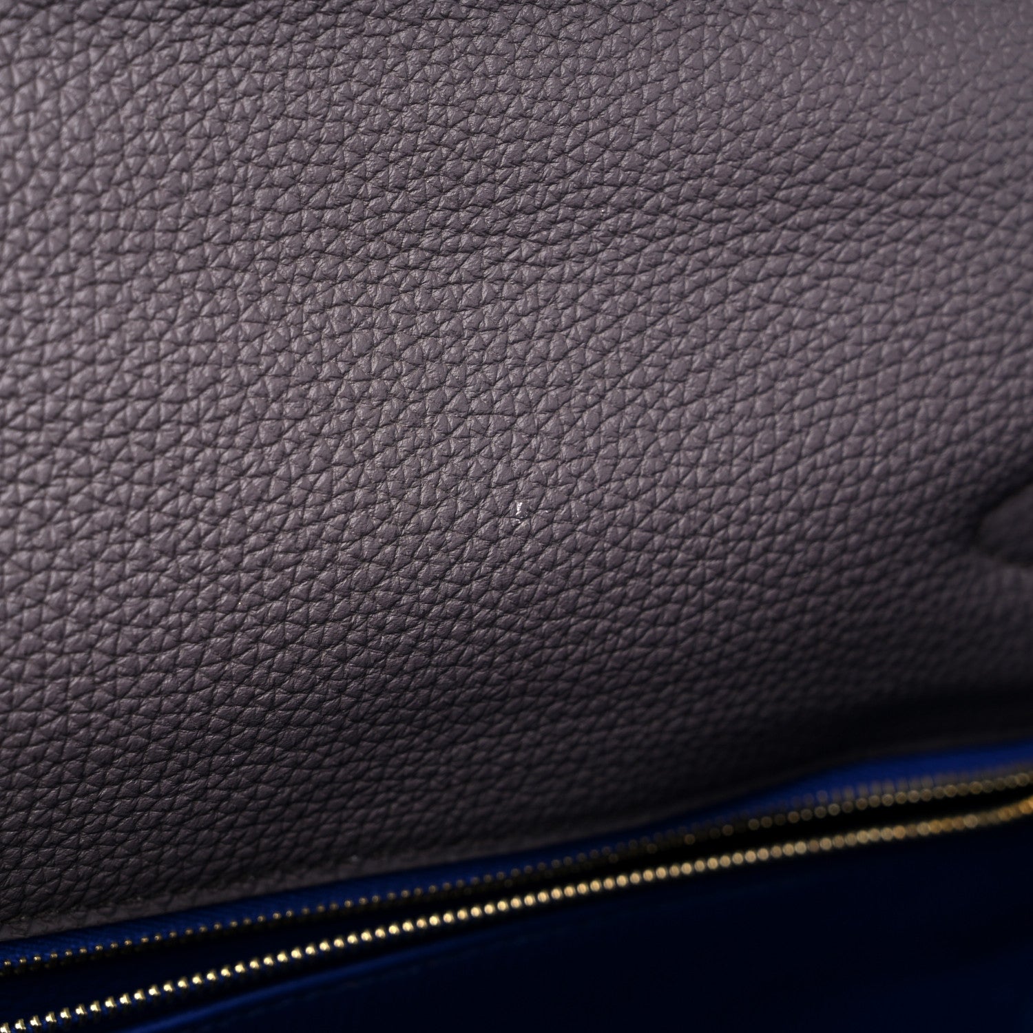 Hermes Togo Horseshoe Kelly Retourne 35 Etain Bleu Electrique 9 of 10