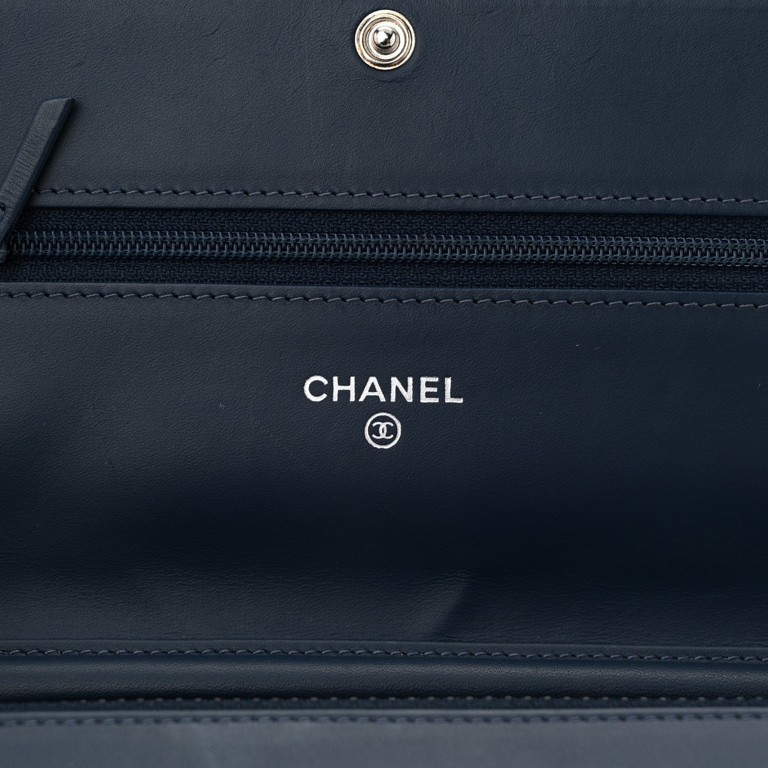 Chanel Caviar Timeless CC Wallet on Chain WOC Blue 6 of 11