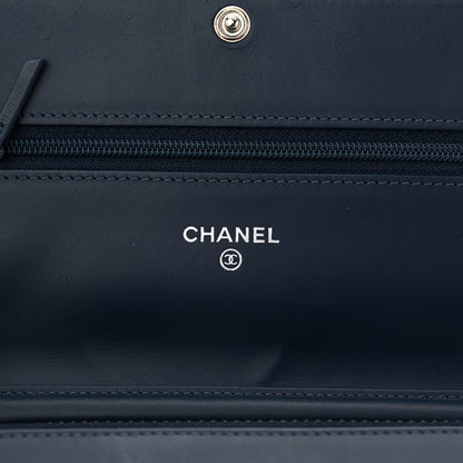 Chanel Caviar Timeless CC Wallet on Chain WOC Blue 6 of 11