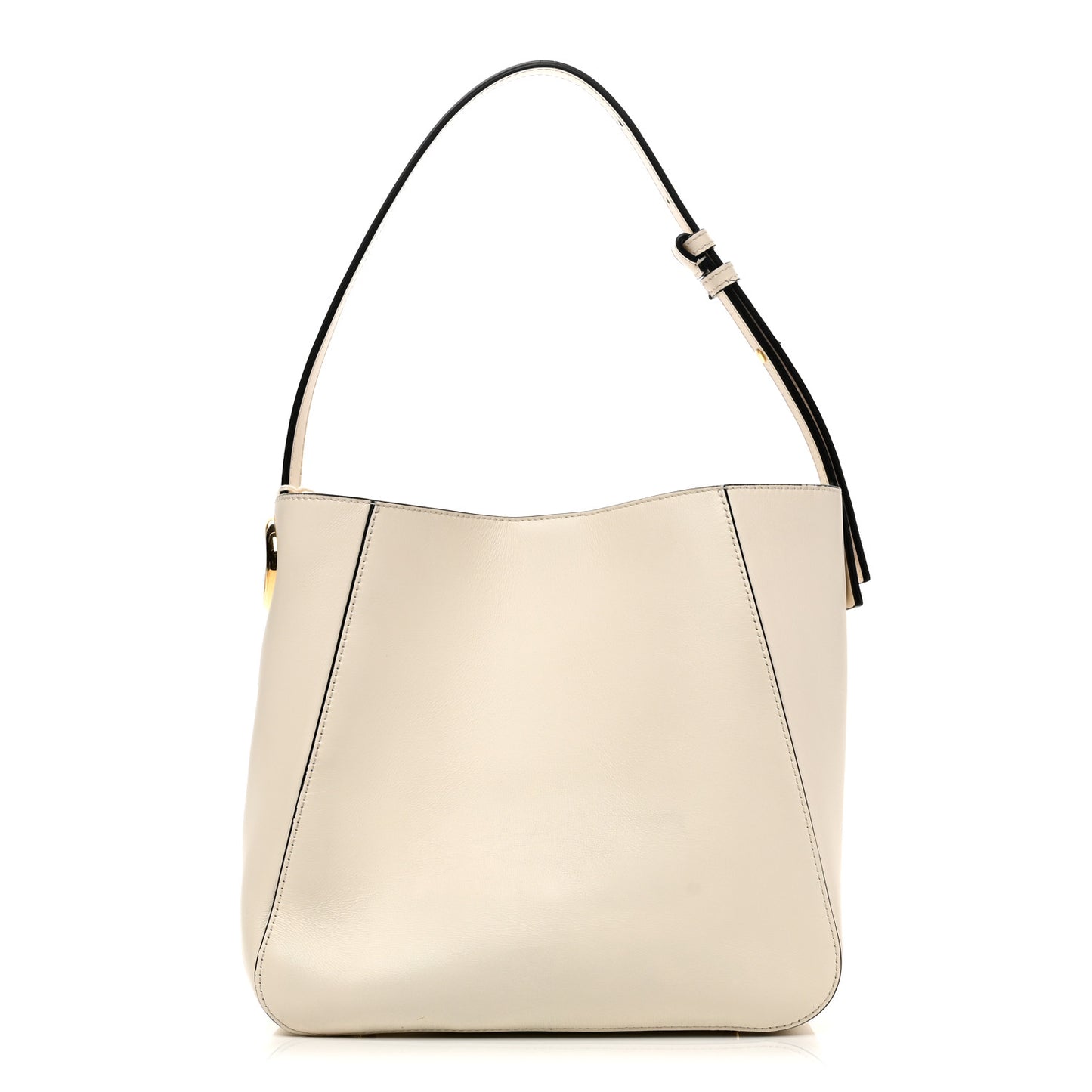 Calfskin VLogo Bucket Bag White