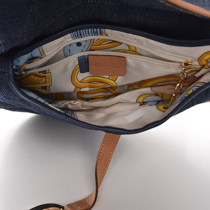 Christian Dior Denim Calfskin Saddle Bag Blue 5 of 7