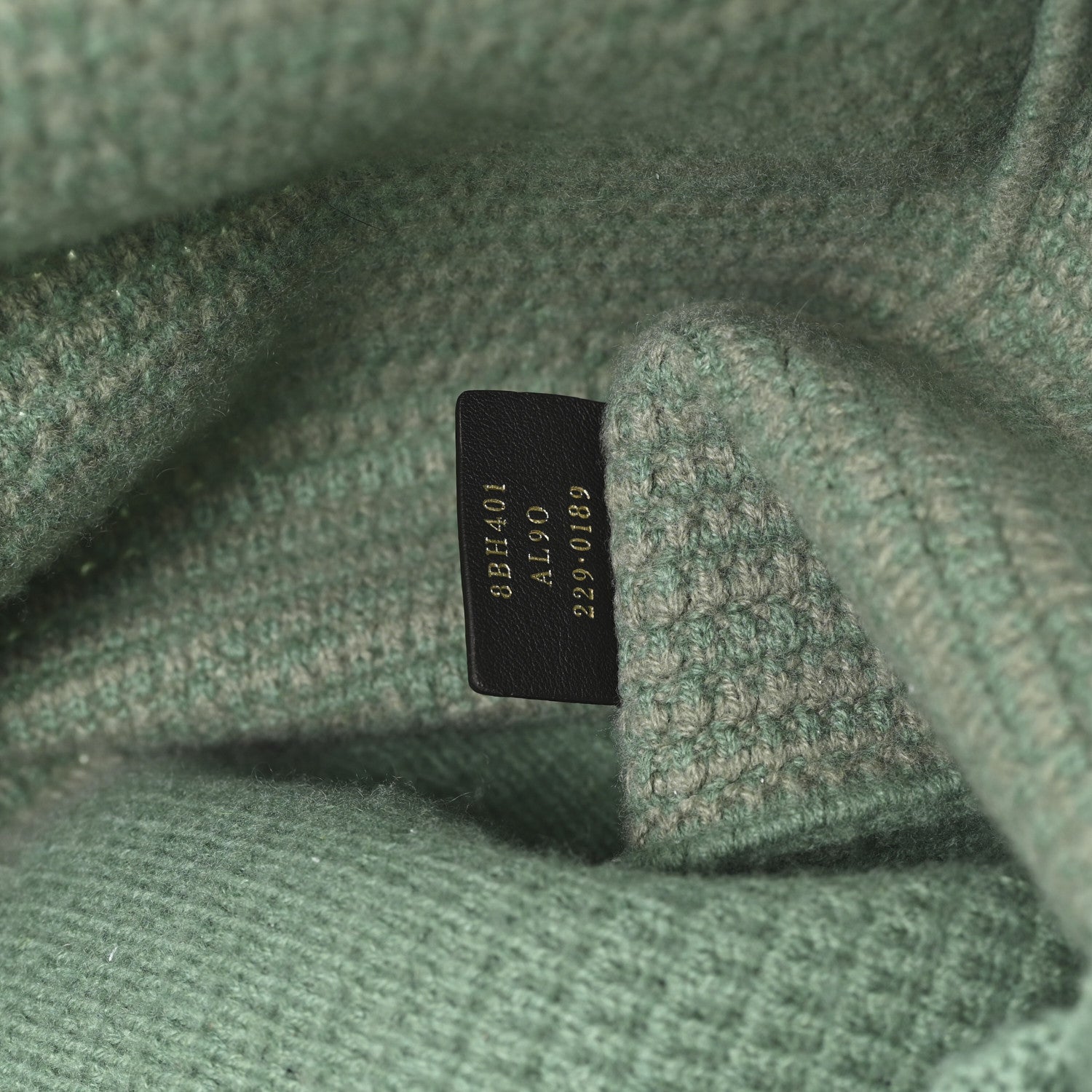 Fendi Cashmere Knit FF Large Shopper Tote Verde Islanda 6 of 9