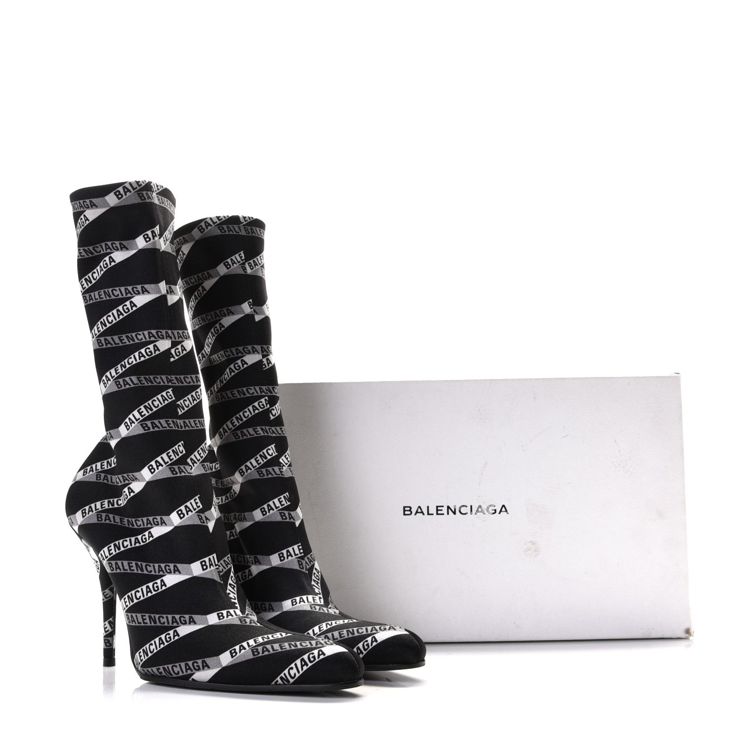 Balenciaga Spandex Losange Monogram 110mm Booties 36 Gris Black 9 of 9