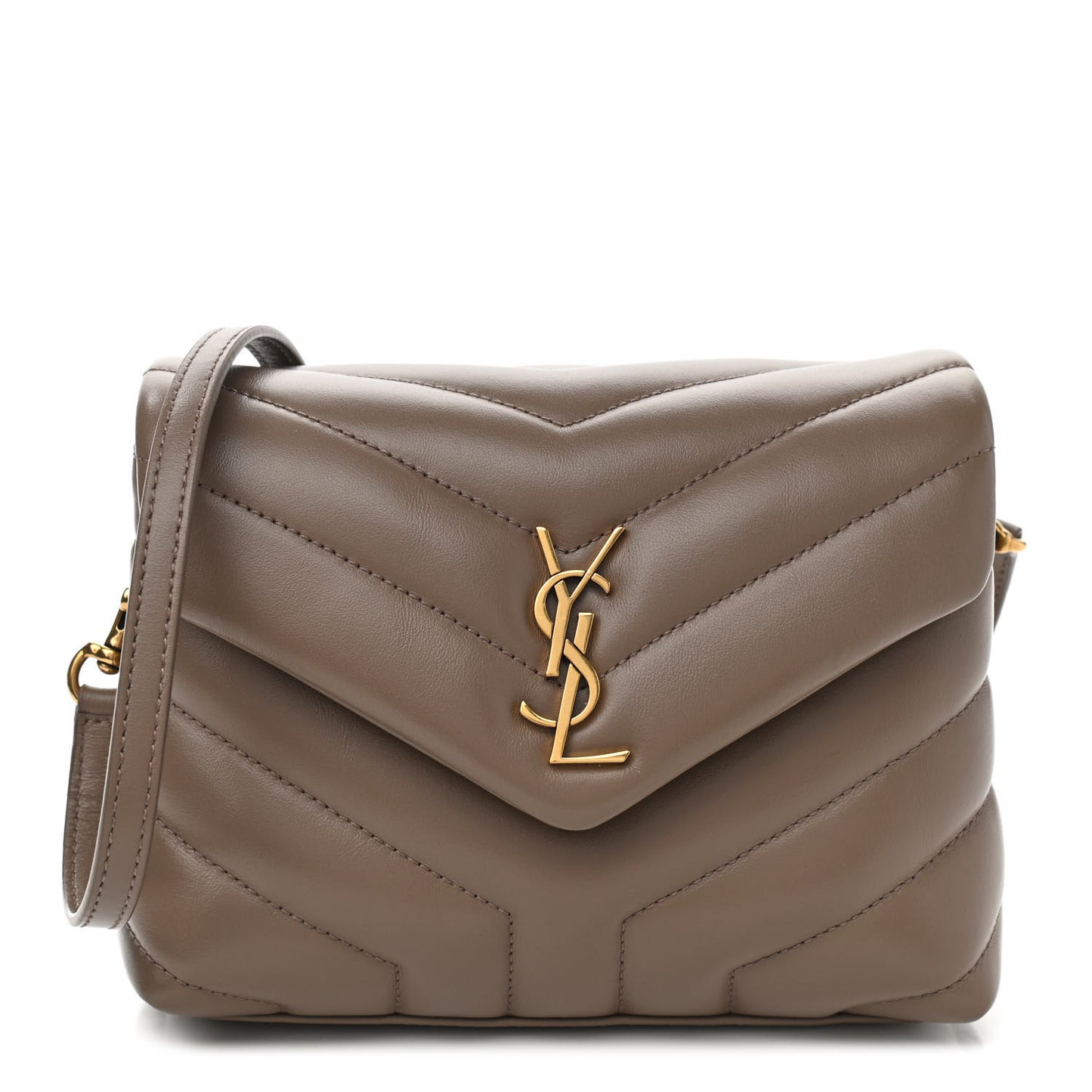 Calfskin Y Quilted Monogram Toy Loulou Crossbody Bag Taupe