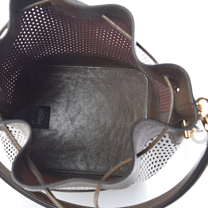Fendi Vitello Liberty Glossy Lambskin F is Fendi Perforated Large Mon Tresor Bucket Bag White Ice Rust Maya 5 of 8