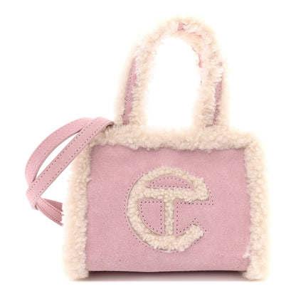 Telfar X UGG Suede Shearling Small Shopping Bag Pink 1 of 10