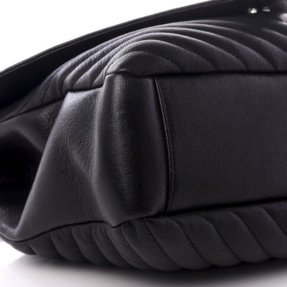 Saint Laurent Sheepskin Matelasse Chevron Monogram Large College Satchel Black 5 of 8