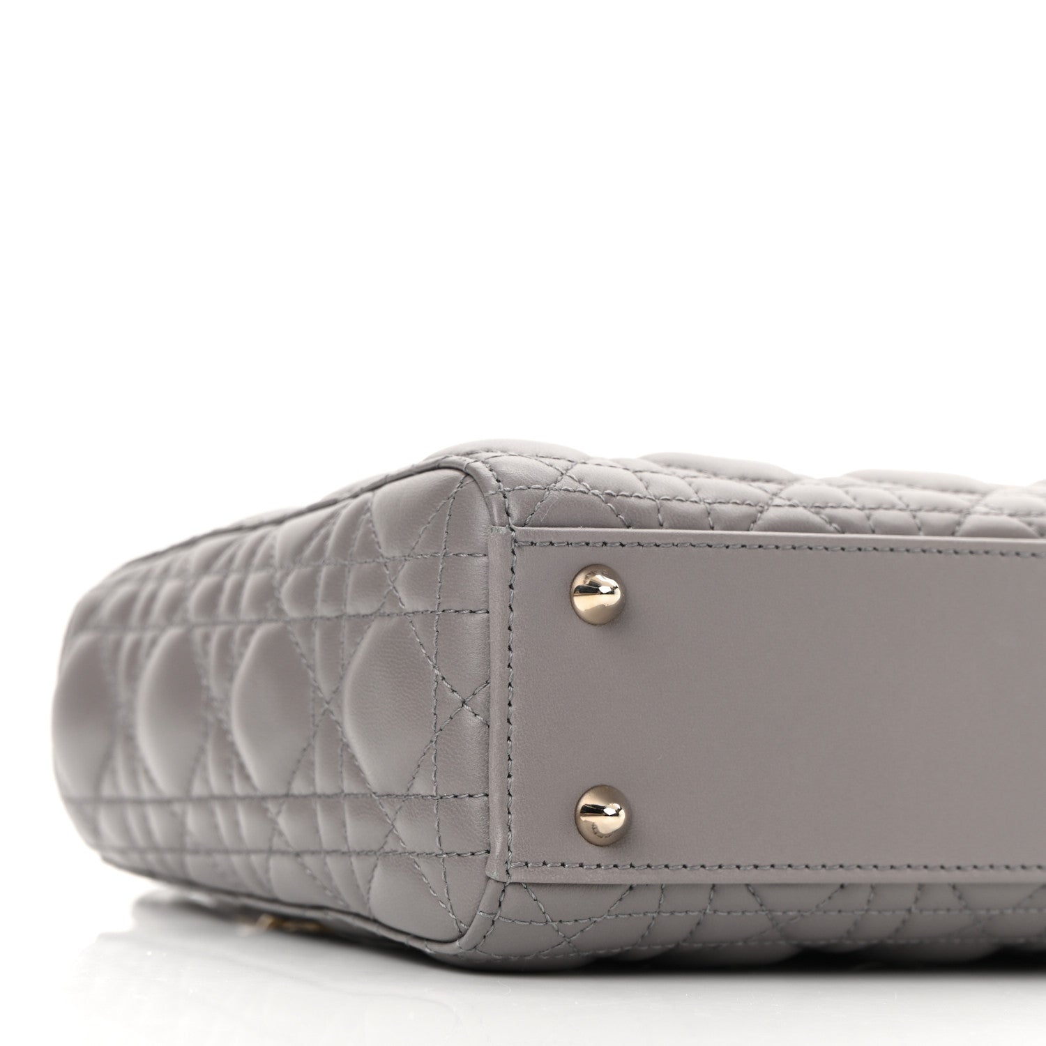 Christian Dior Lambskin Cannage Small My ABCDior Lady Dior Grey 8 of 10