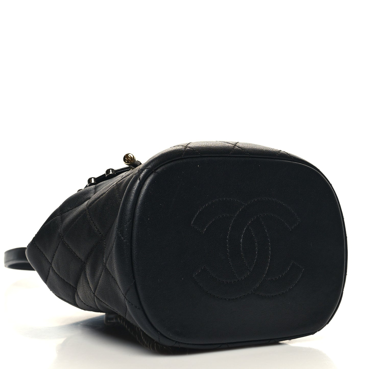 Lambskin Quilted Metallic Bubble Backpack Black