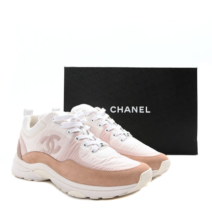 Chanel Nylon Suede Calfskin CC Sneakers 40 Pink 9 of 9