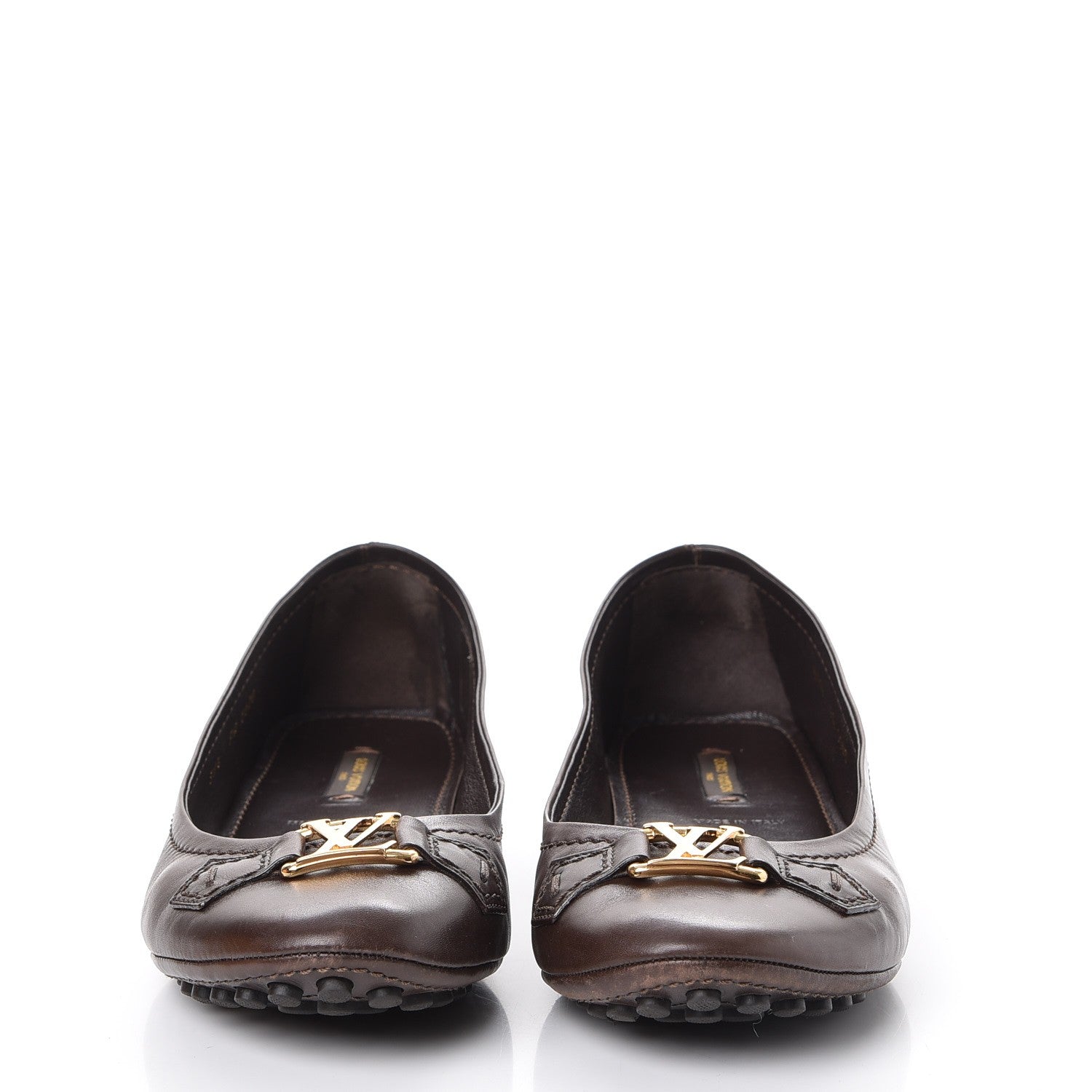 Louis Vuitton Calfskin Oxford Ballerina Flats 39.5 Brown 2 of 12