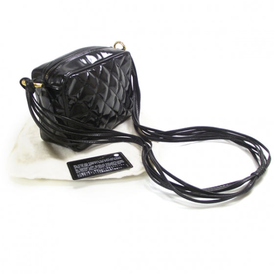 Patent Quilted Tassel Bag
