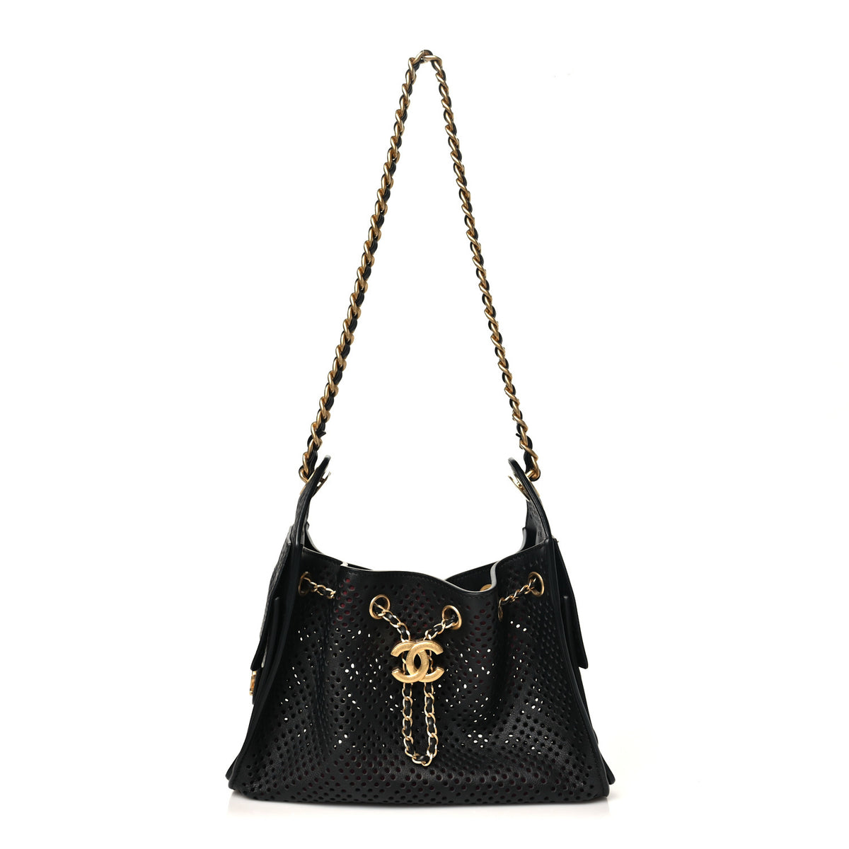 Chanel Perforated Calfskin Mini Chanel 25 Handbag Black 1 of 10